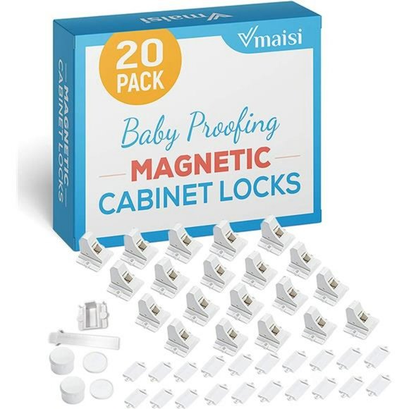 20 Pack Magnetic Cabinet Locks Baby Proofing -  Cupboard Drawers Latches - Picture 1 of 6